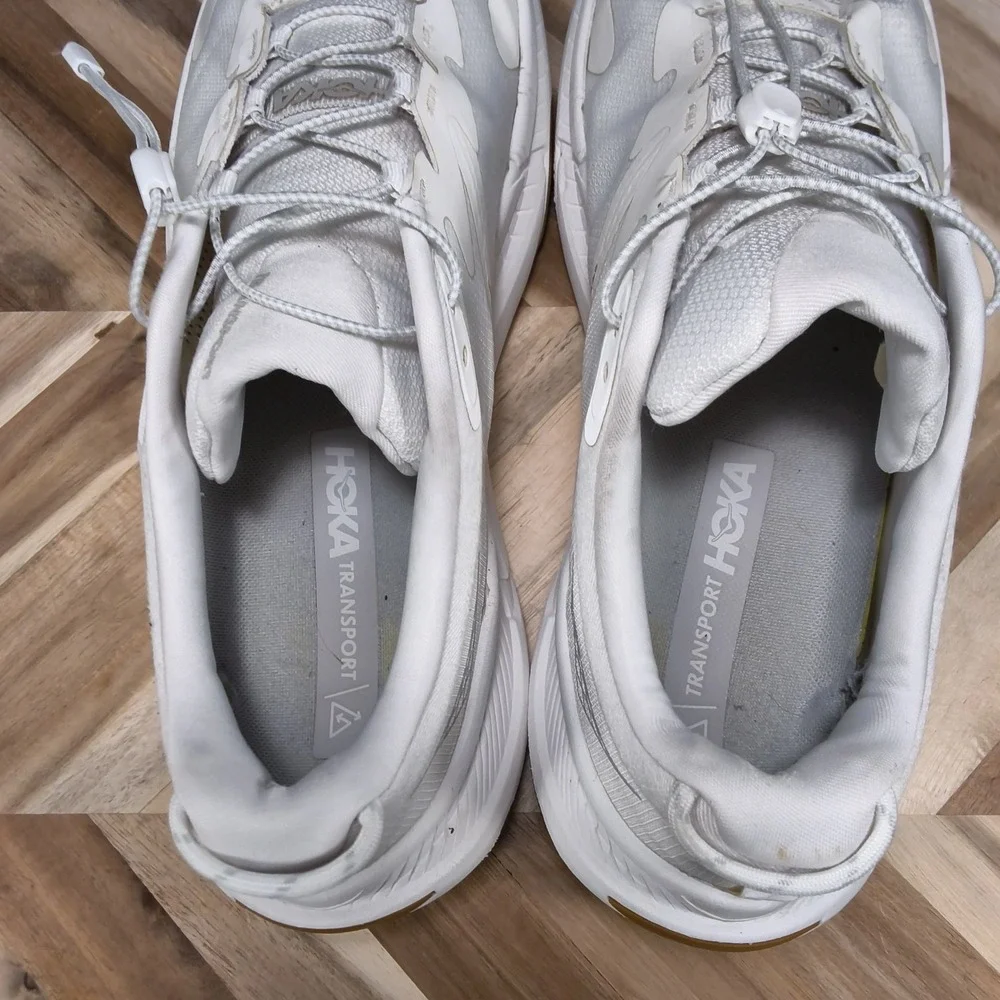 Hoka One Transport Men Shoe Size 13 D Casual Walk Road Run Gym White Gum 1123153